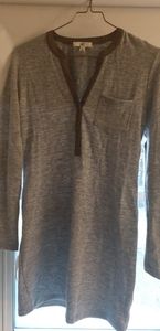 Well made long sleeve long grey top or  dress.